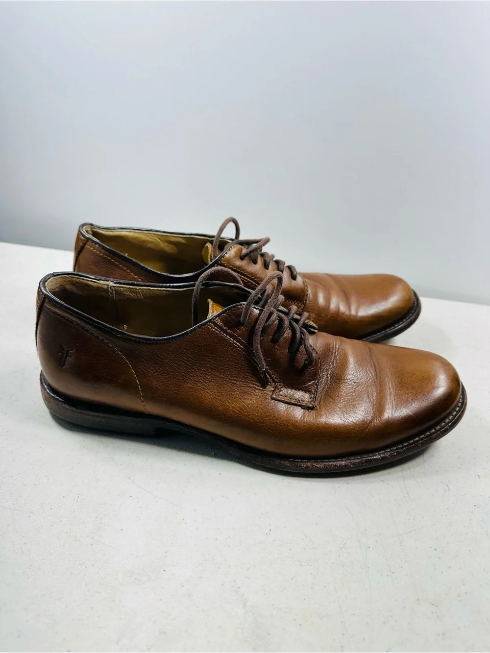 FRYE 84570 Leather Oxford Cognac Burnish Tan Shoes Men's 9.5D